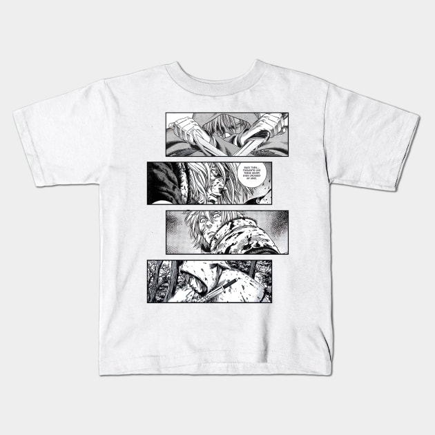 Thorfinn Vinland Saga Vinrando Saga Manga Panel Kids T-Shirt by AinisticGina